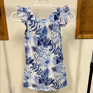 Janie and Jack Blue Leaf Print Dress